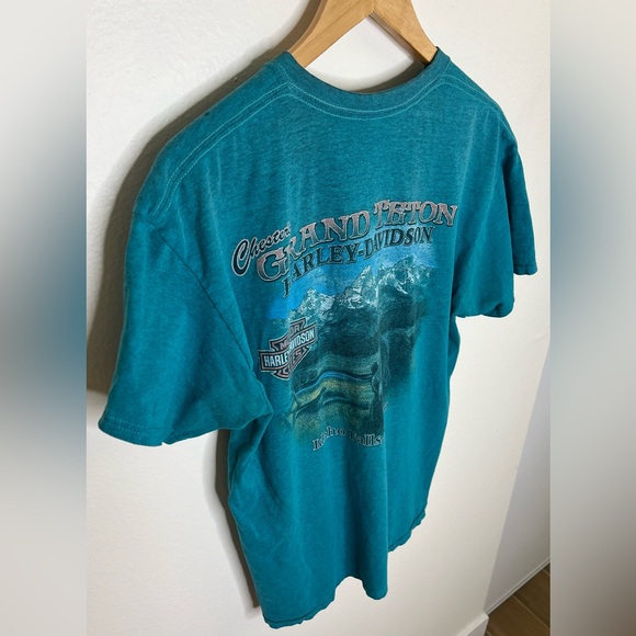 Harley Davidson LARGE “Grand Teton” Idaho Falls Idaho Vintage Moto T Shirt - Picture 9 of 10